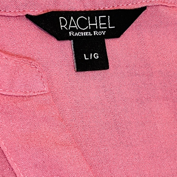 Rachel Rachel Roy Split-Neck Blouse – Dusty Rose – Women’s L - Picture 3 of 5